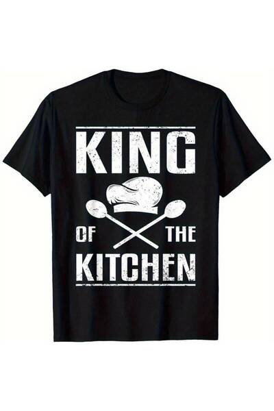 23 nisan King of the Kitchen" Fun Cooking T-Shirt, Chef Tee, Comfortable Casu...