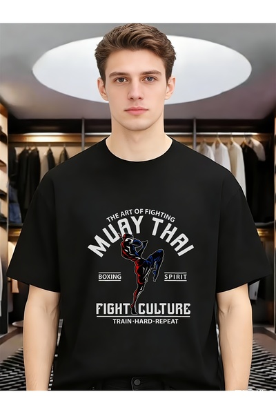 BASEPULSE muay thai fight culture boxing retro cool Comfort Soft Men Funny Un...