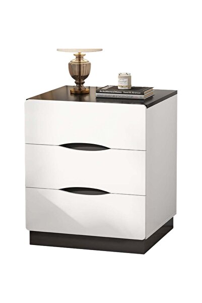sharpdo Simple Modern Bedroom Small Bedside Table with 3 Drawers for Storage