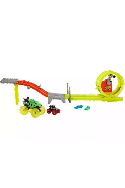 HOT WHEELS Set de pistă de curse cu mașinuțe de jucărie Monster Trucks Power ...