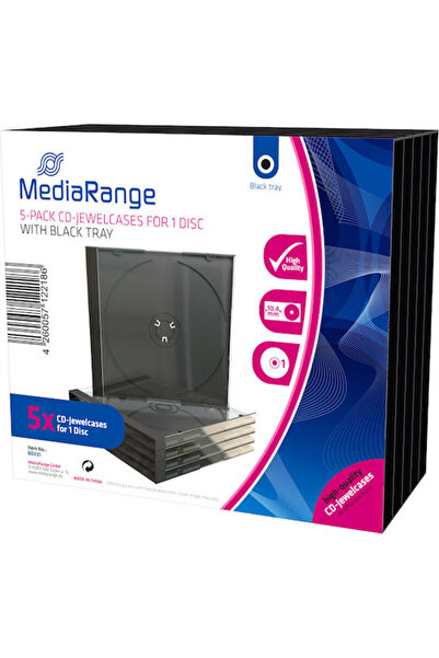 MediaRange Κουτί CD Μαύρο 5 τεμάχια