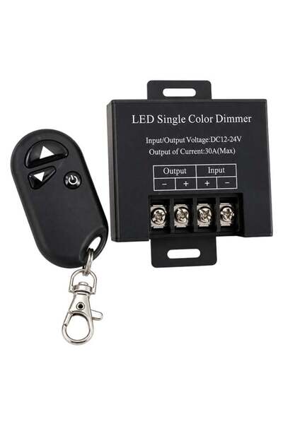 Powermaster PM-37845 12V-24V 30A Tek Renk Şerit LED Dimmer RF Uzaktan Kumanda...