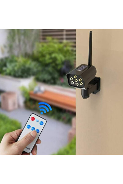 THO Set 3 bucati Camera Led Solara Falsa cu Senzor de Miscare si Telecomanda, Lampa Stradala