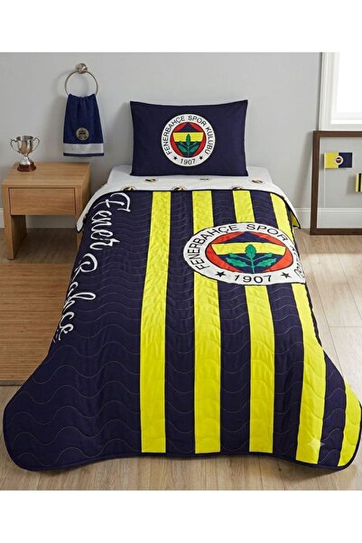 Taç New Season Licensed Fenerbahçe Bedspread with Rods (with Fb Face Towel as...