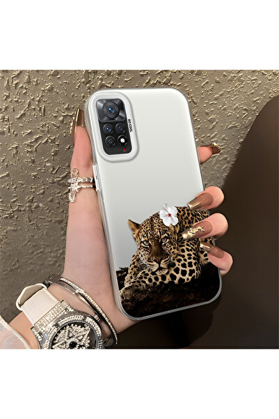 ARTISHELL Redmi Note 11 Pro 4G/5G Uyumlu Çiçek ve leopar desenli, trend, hafi...