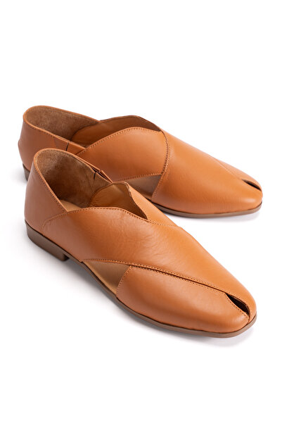 PASSAGE SHOES Women's Genuine Leather Ballerinas 1041 Tan Skin
