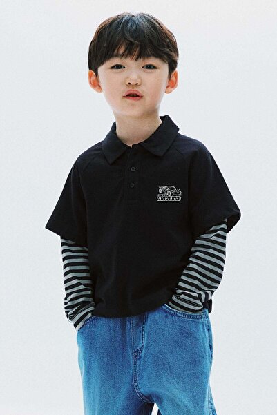 H&M Printed layered polo shirt