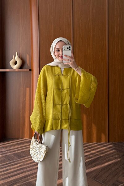 manoire Bağcıklı Şifon Yazlık İnce Kimono