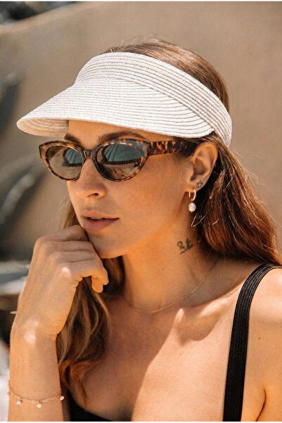 Katia&Bony Women's Elastic Ecru Visor Hat