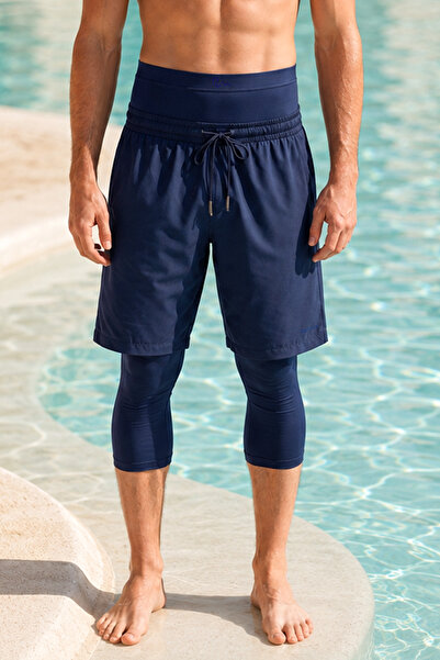 Remsa Mayo Men's Tights Sports Shorts Swimwear Shorts Rks-013 Navy Blue