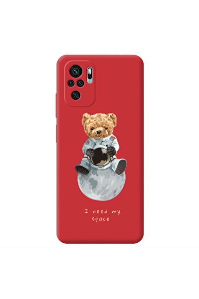 Other Xiaomi Redmi Note 10S Bear in space Red Colored Silicone TPU Θήκη