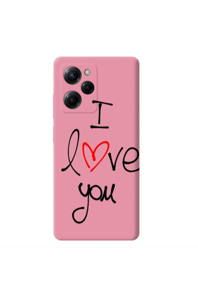 Other Xiaomi Poco X5 Pro i love you Pink Colored Silicone TPU Θήκη