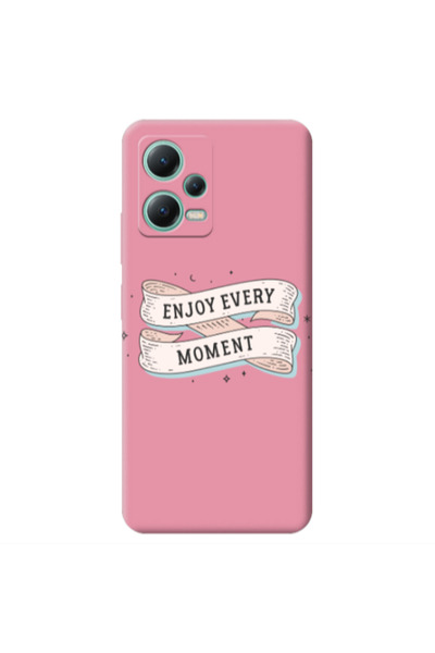 Other Xiaomi Redmi Note 12 Pro 5G Enjoy Every Moment 2 Pink Colored Silicone ...