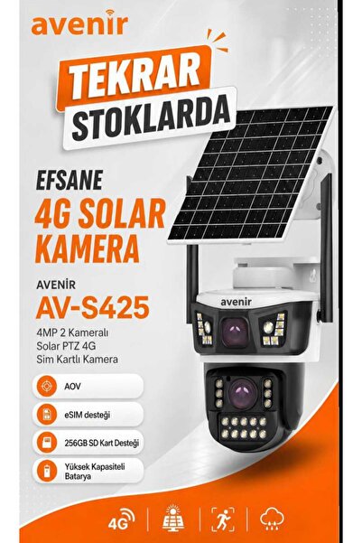 AVENİR AV-S425 4G Solar Güvenlik Kamerası – Elektrik Olmasa da Güvenlik Devam...