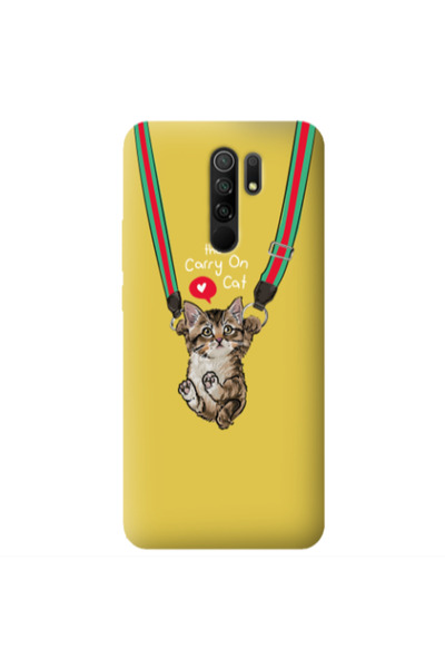 Other Xiaomi Redmi 9 Swinging cat Yellow Colored Silicone TPU Θήκη