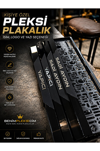 BENİM PLEKSİCİM Kişiye Özel Otomobil Mat Pleksi Plakalık Takımı - İsim Yazılı...