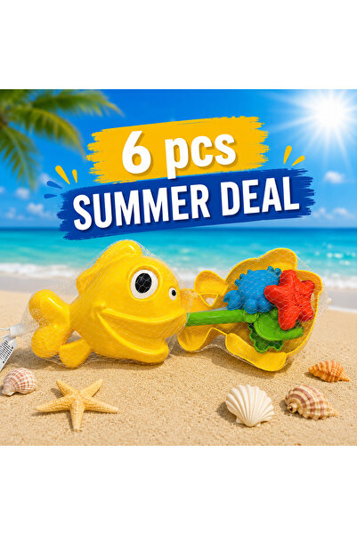 regency Set Jucării Plajă 6 Piese pentru Copii – Formă Mare Pește, Lopățică, ...