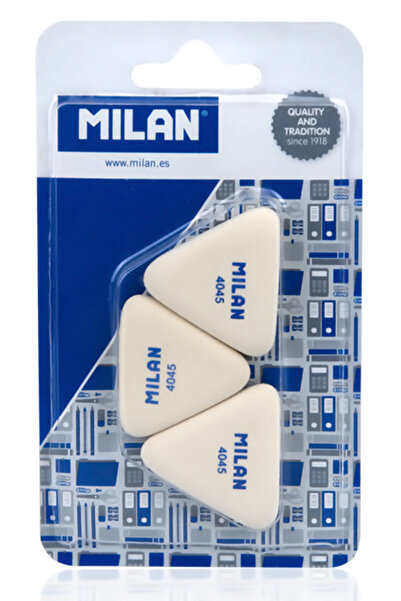 Milan γόμα 445 BMM10099MP, τρίγωνη 40 x 40 x40 x 6mm, σετ 3τμχ