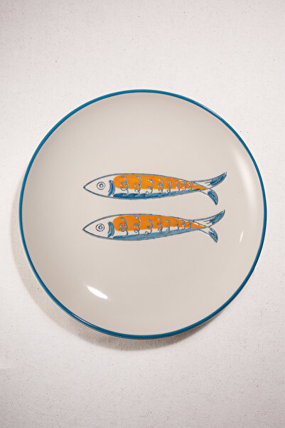 Paşabahçe Sardines Ceramic Dinner Plate, Dinner Plate, 1 Piece