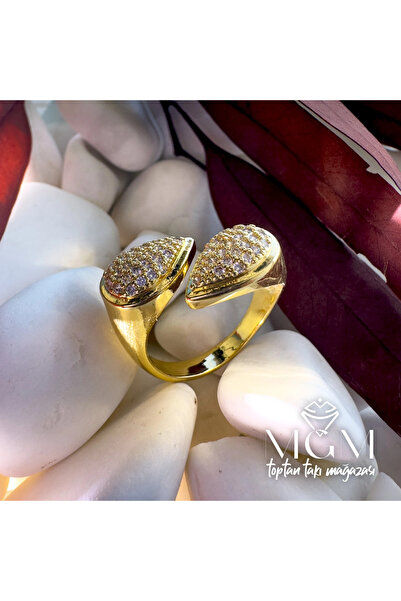 Inure Jewelry خاتم مطلي بالنحاس ومرصع بحجر الزركون - Yz-0100