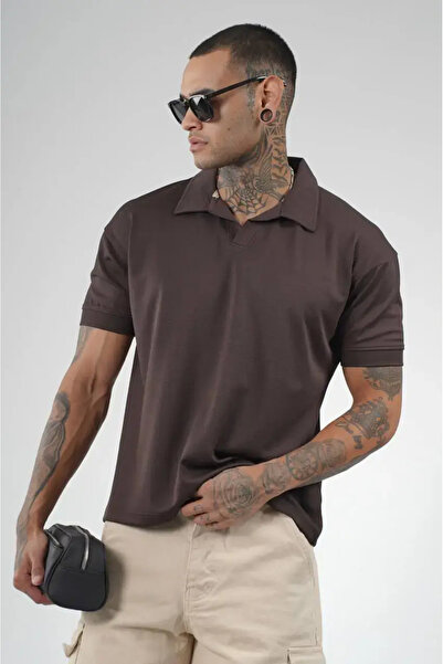 king brich Ανδρική Jakar Polo μπλούζα καφέ σε regular fit γραμμή, από 100% βα...