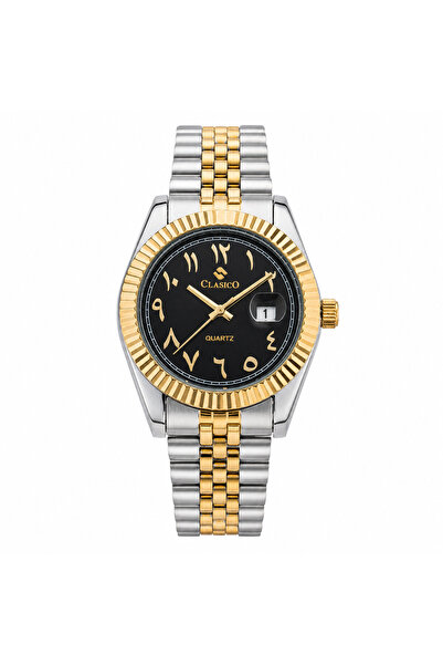 Clasico Royale Men's Luxury Watch – Arabic Numeral Dial, Fluted Bezel, Date D...