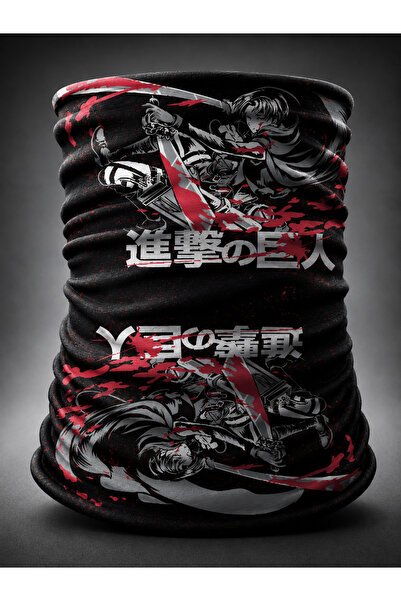 FG KONNİCHİWA Attack on Titan Bandana Anime Face Mask and Neck Gaiter and Dai...