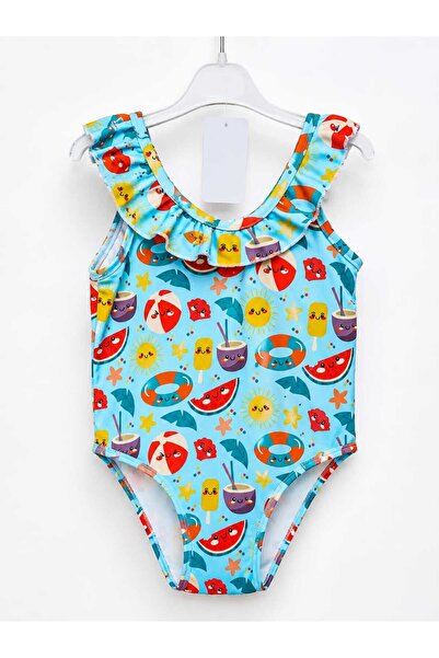 GHAND Girl's Ruffle One-Piece Swimsuit Sea Beach Pool Swimwear 1-2 2-3 3-4 4-...