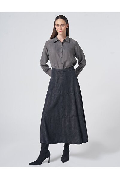 KYR Washable Skirt with Stitching Detail Anthracite