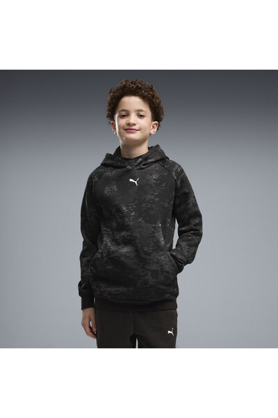 Puma Hanorac sport din fleece cu imprimeu camuflaj pentru tineret