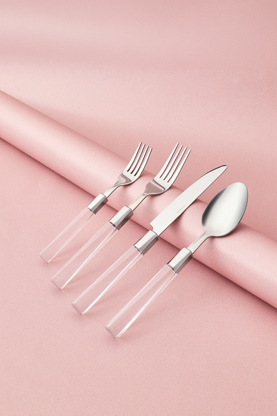 Emsan Set tacâmuri Mirella 24 piese pentru 6 persoane, transparent