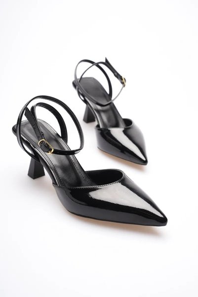 Generic Brand Women's Black Patent Leather Heeled Shoes Tr03Ms02A