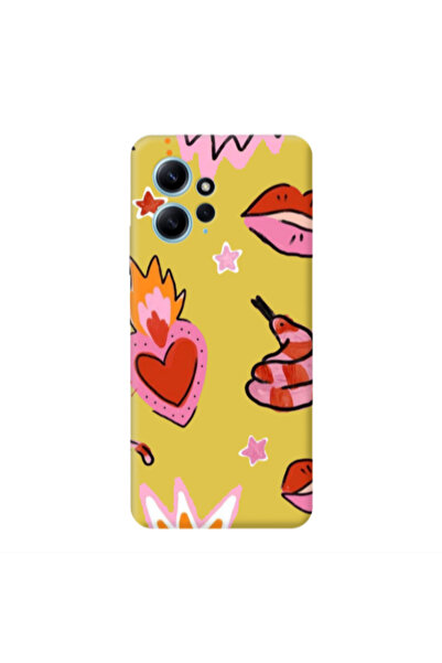Other Xiaomi Redmi Note 12 4G Snake heart Yellow Colored Silicone TPU Θήκη