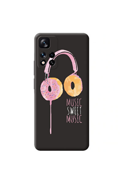 Other Xiaomi Redmi Note 11 Pro 5G Donut earphone Black Colored Silicone TPU Θήκη