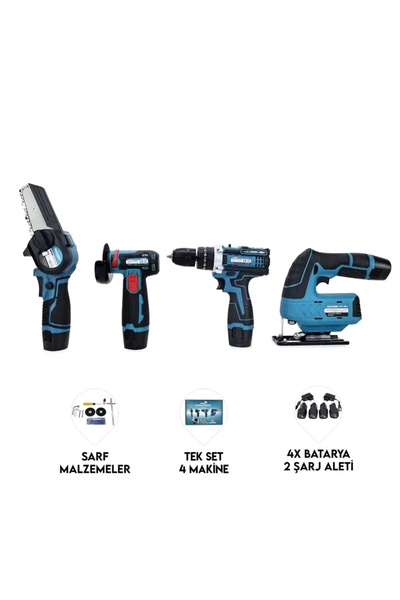 DAWREK DÖRTLÜ SET MKY (Mini testere+ avuç taşlama+akülü vidalama+dekupaj)(BT0...