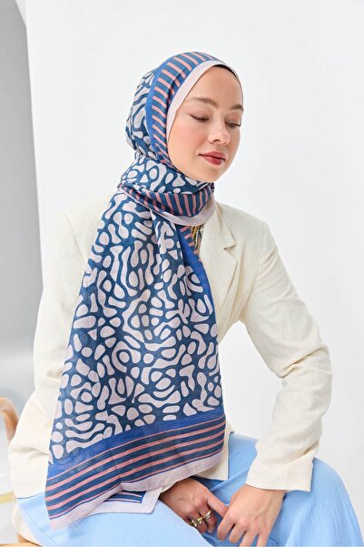 Silk Home Tencel Monare Şal Coral Petrol Mavisi