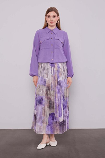 Levidor Purple - Lilac Waist Drawstring Skirt Set