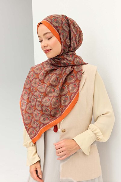 Silk Home شال تينسل مونار برتقالي اللون