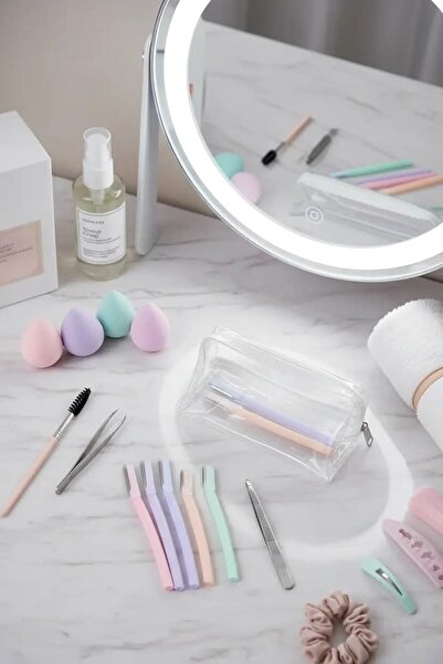 Miniso Lisanslı Macaron Kaş Jileti 3+2 Set – Paslanmaz Çelik 18,5 Cm