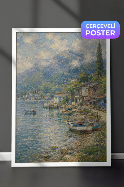 Zestia Pictură murală inspirată de Monet, satul Mării Negre, peisaj impresion...