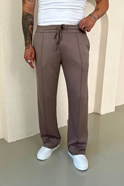 OUTFİT MAN Thin Soft Stitch Detail Tracksuit Brown