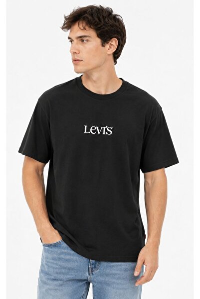 Levi's Men's Crew Neck Brand Logo Black T-Shirt -A9440-0023