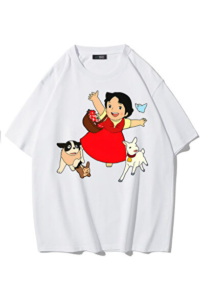 BRZ COLLECTION Unisex Oversize Heidi T-Shirt (White)