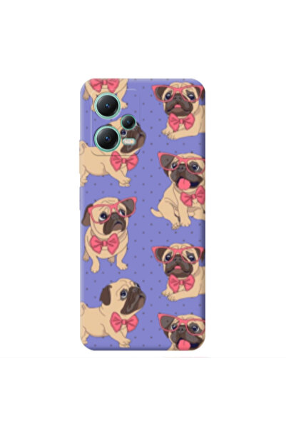 Other Xiaomi Redmi Note 12 Pro 5G Dog Spectacled Purple Colored Silicone TPU ...