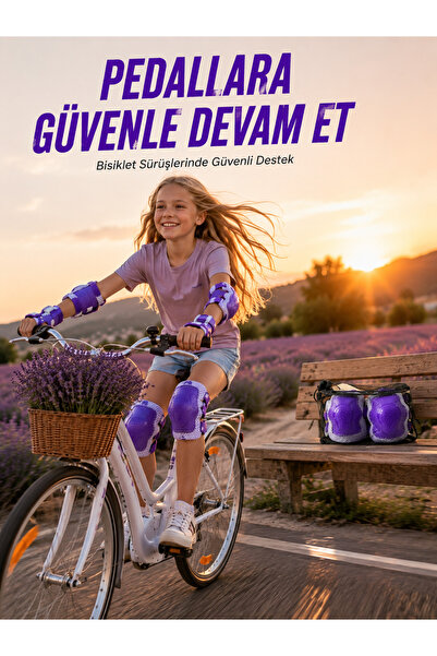 alemdarshop Purple Children's Skateboard Roller Skate Scooter Bicycle Protect...