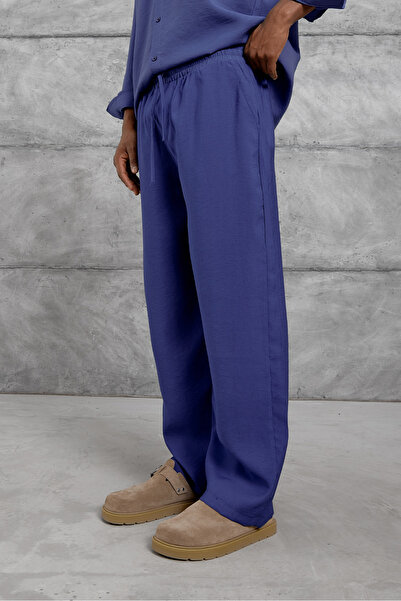 NOMARC Men's Pants Modal Fabric Bottom Blue Oversize Baggy