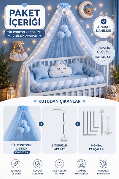 meteshopping Çocuk ve Bebek Cibinliği L Topuzlu APARATLI
