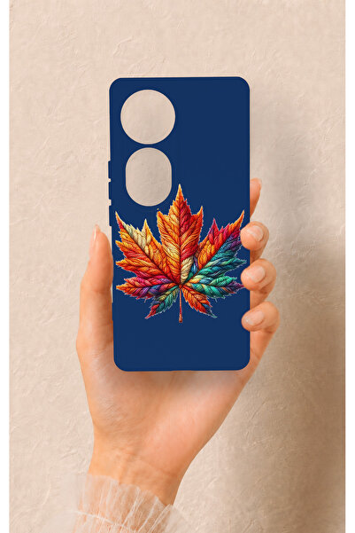 Vip Case Vivo V40 Uyumlu Renkli Yaprak Desenli Silikon Kılıf
