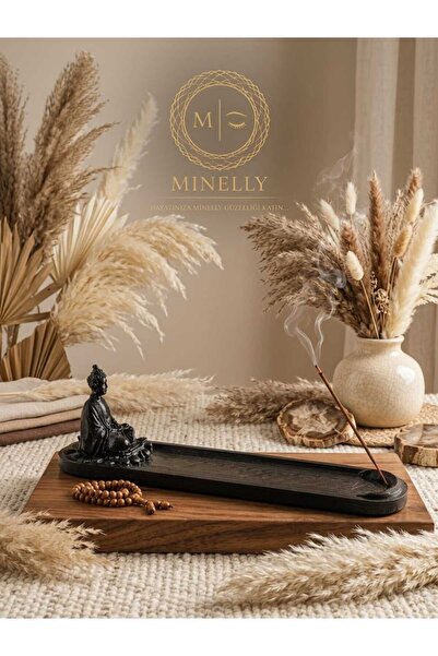 MİNELLY Zen Buddha Tütsülük | 24 cm Dekoratif Tütsü Standı | 3D Baskı Minimal...