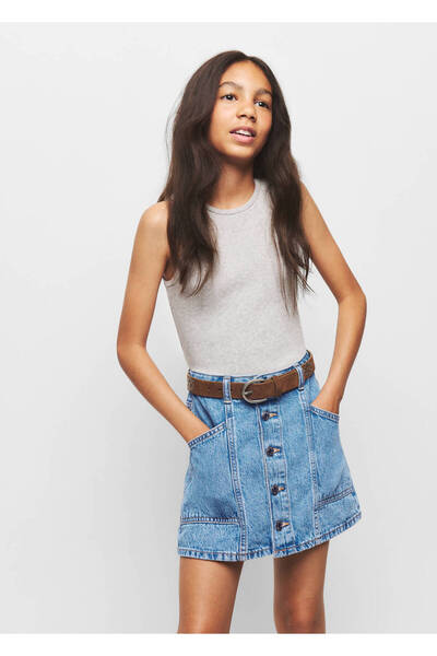 MANGO Kids Düğmeli denim etek